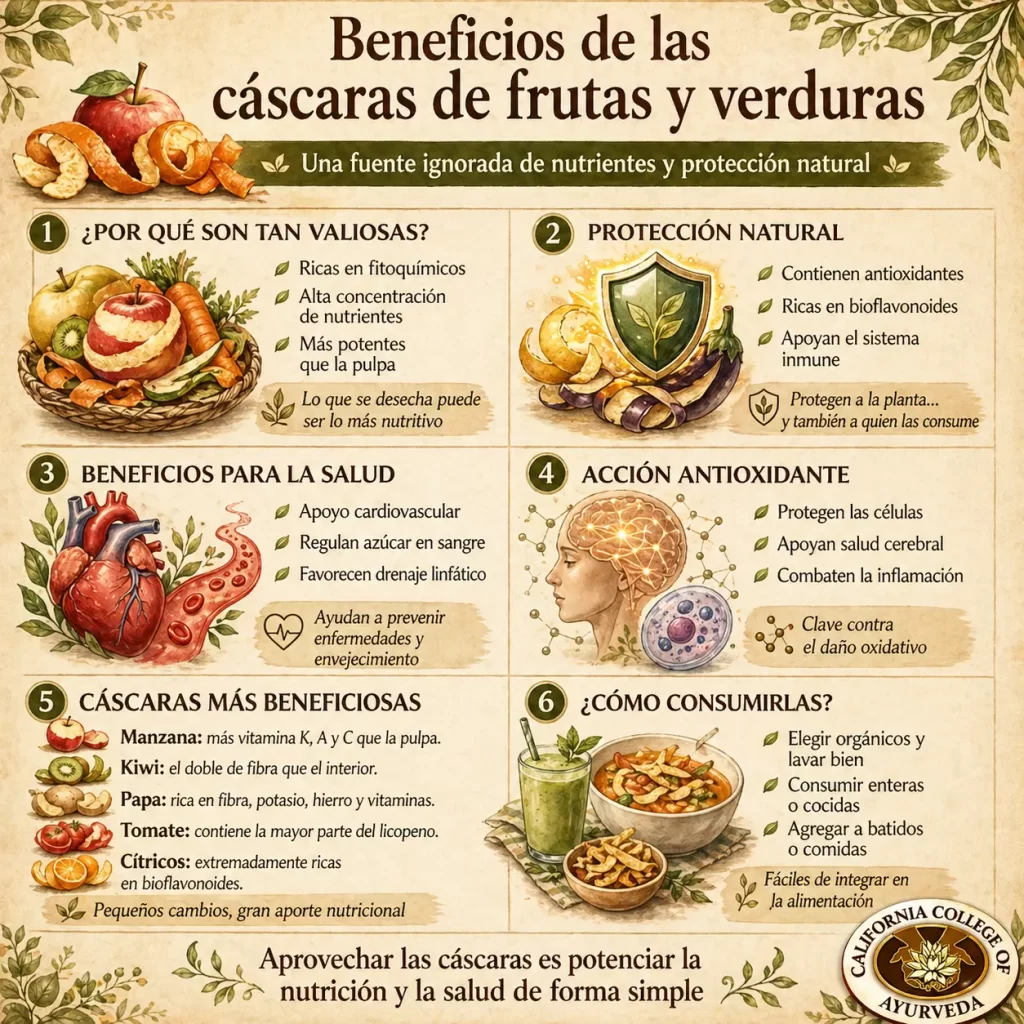 Beneficios de las cáscaras de frutas y verduras