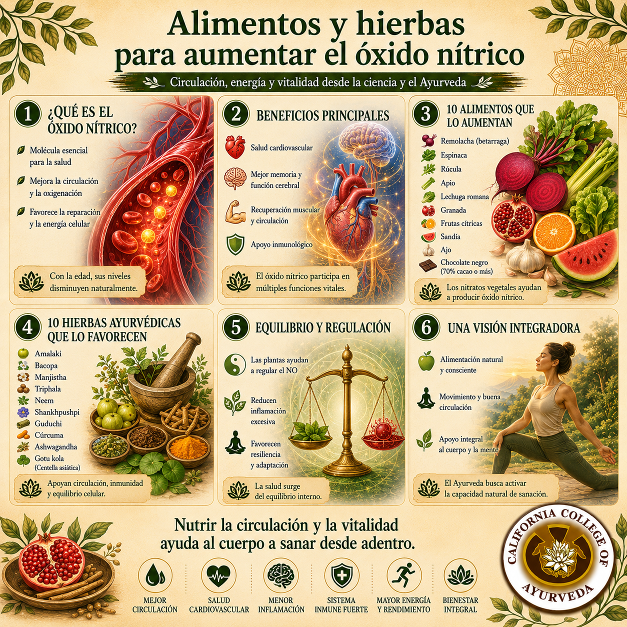 Alimentos y hierbas para aumentar el óxido nítrico
