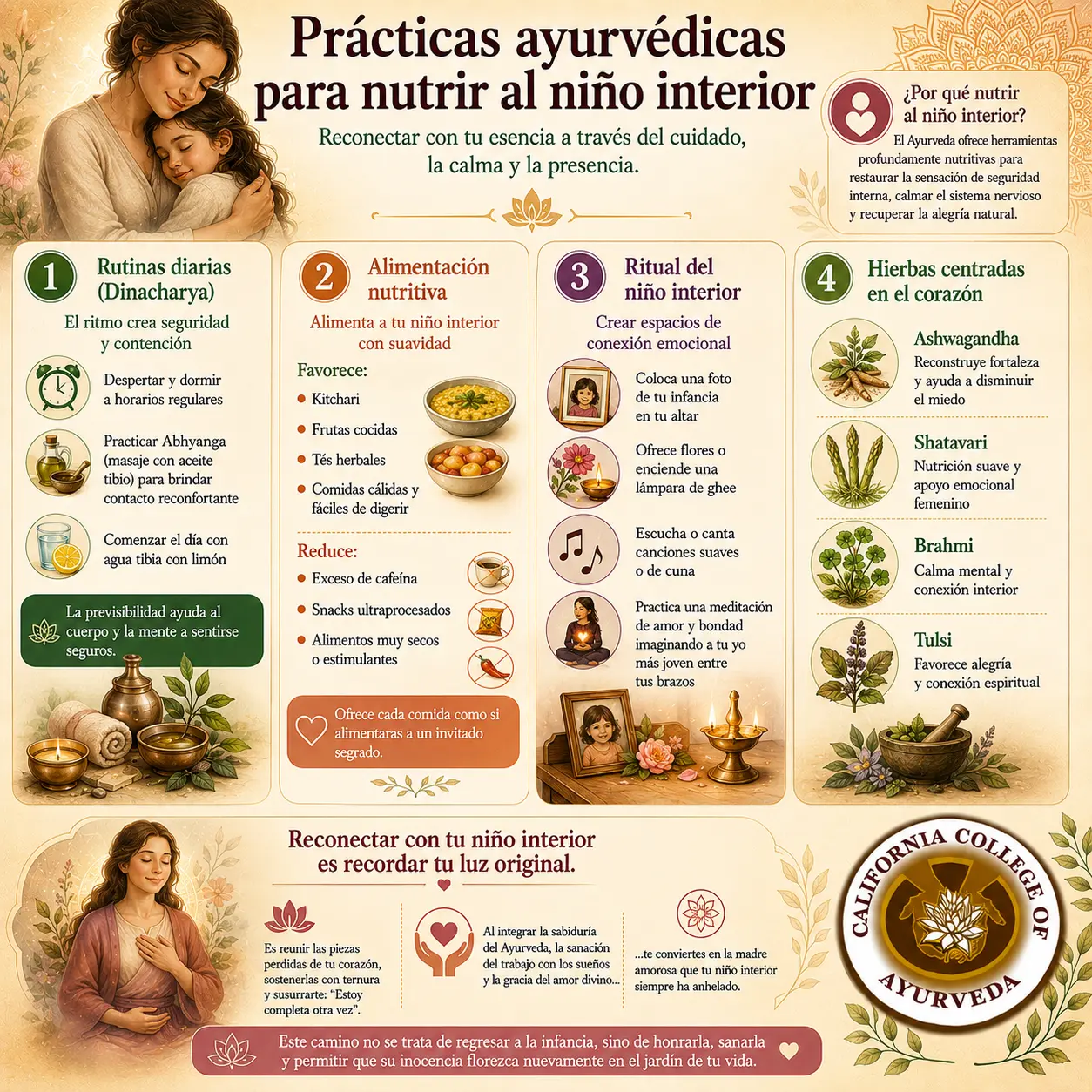 Prácticas ayurvédicas para nutrir al niño interior